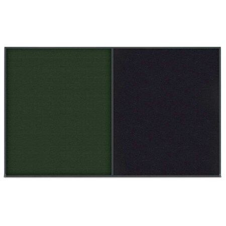 United Visual Products Double Door Radius Corkboard, 60"x36", Hea, UV7014RC-BLACK-KEYLIME UV7014RC-BLACK-KEYLIME